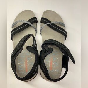 Merrell Terran Cross II Sport Sandals Women's Size 11 Black Gray Leather